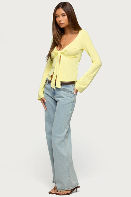 Scarlette Tie Front Top - Yellow
