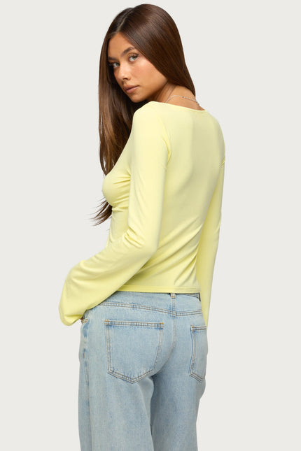 Scarlette Tie Front Top - Yellow