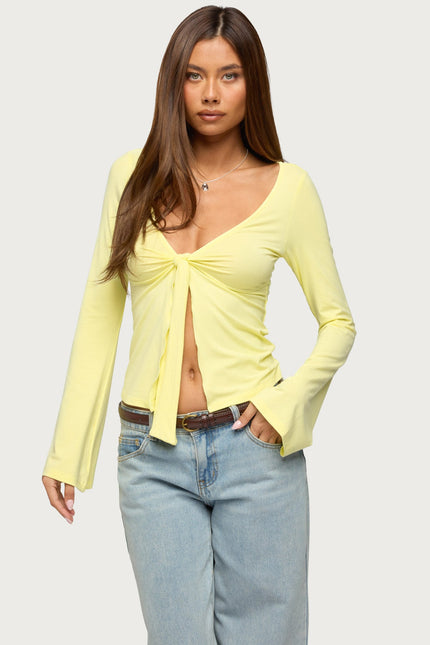 Scarlette Tie Front Top - Yellow