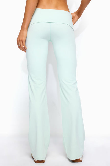 Oriane Foldover Flared Leggings - Mint