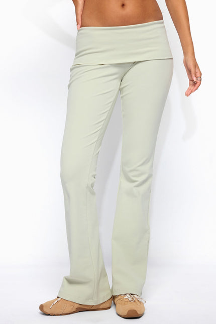 Ivanne Foldover Flared Pants - Sage