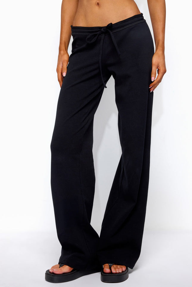Claudia Straight Leg Pants - Black
