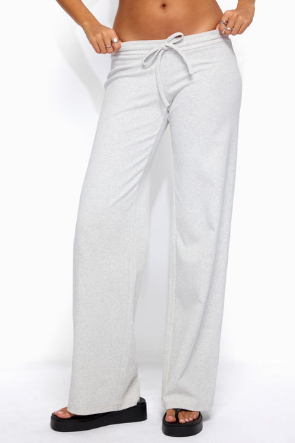 Claudia Straight Leg Pants - Gray Melange