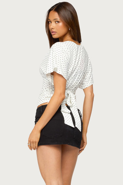 Abriana Ruched Waist Top - White And Black