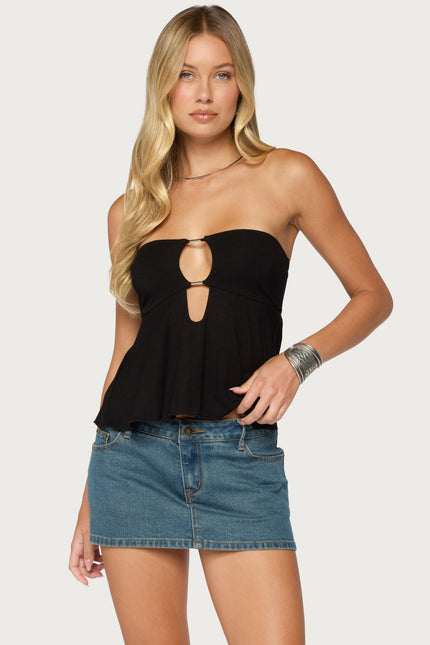 Nikita Strapless Cutout Top - Black