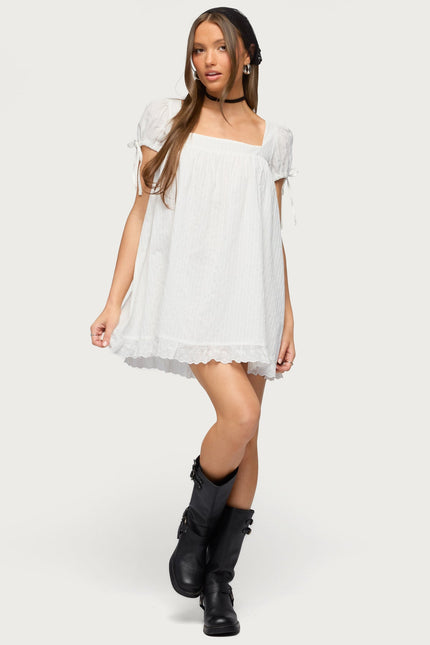 Sepid Striped Cotton Mini Dress