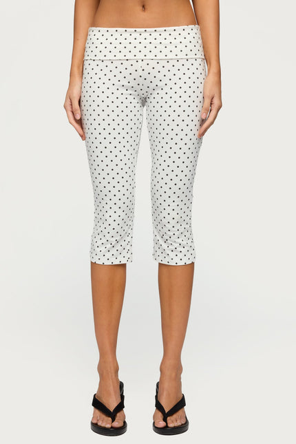 Eloisa Polka Dot Foldover Capri Pants