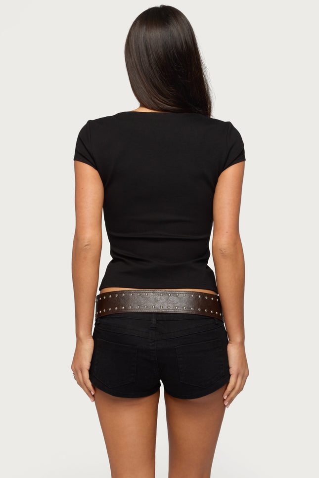 Whitley Hook & Eye Top - Black