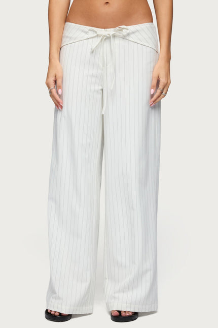 Parker Pinstripe Tie Belt Pants