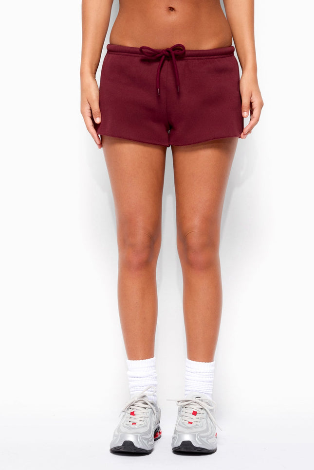 Cataleya Micro Shorts - Burgundy