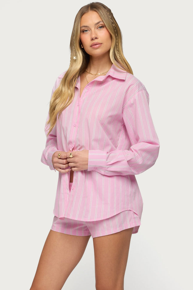Carmella Striped Oversized Shirt