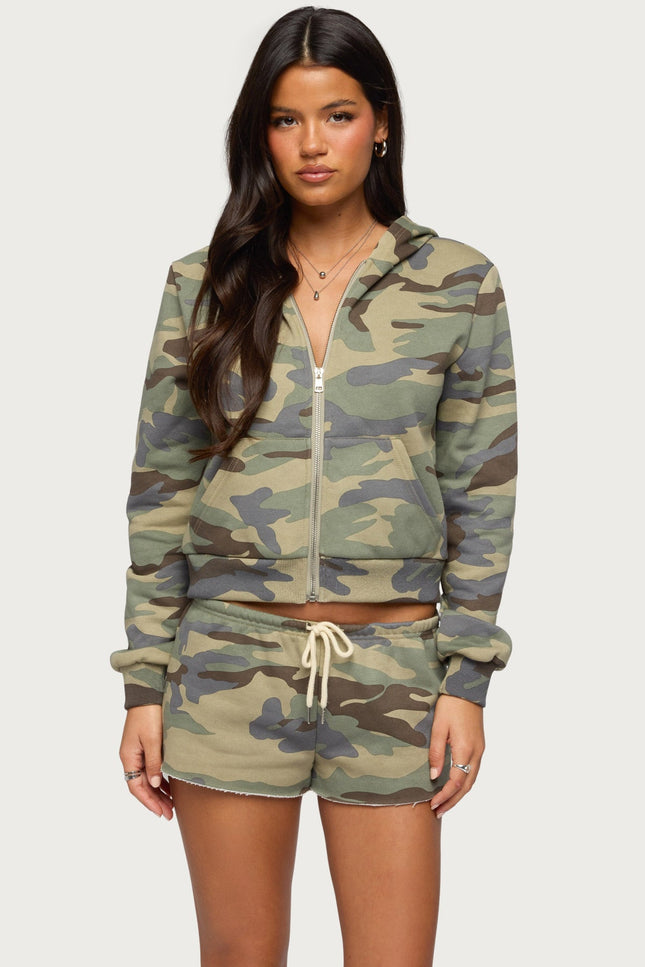 Lynette Zip Up Hoodie - Olive