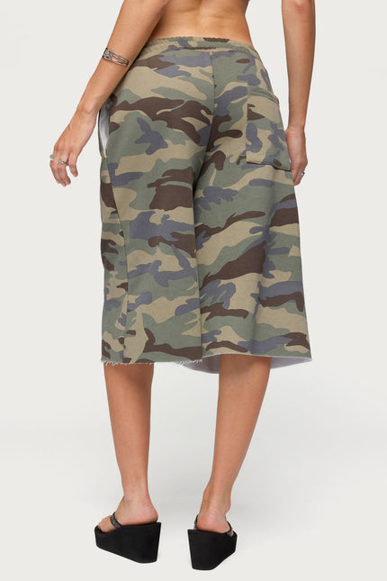 Amika Oversized Bermuda Shorts - Olive