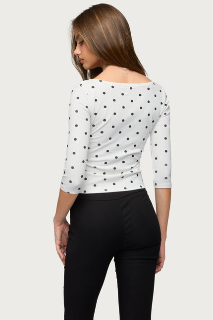 Katey V Neck Polka Dot Top