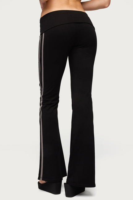 Charly Foldover Stripey Flared Pants
