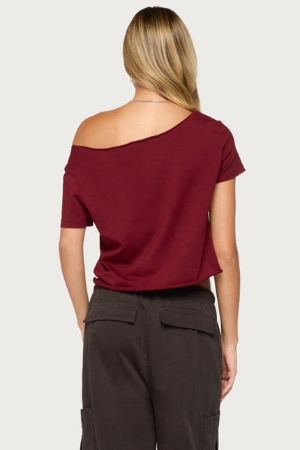 Dosie Off Shoulder Top - Burgundy