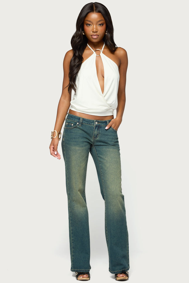 Metta Ring Cutout Halter Top - White