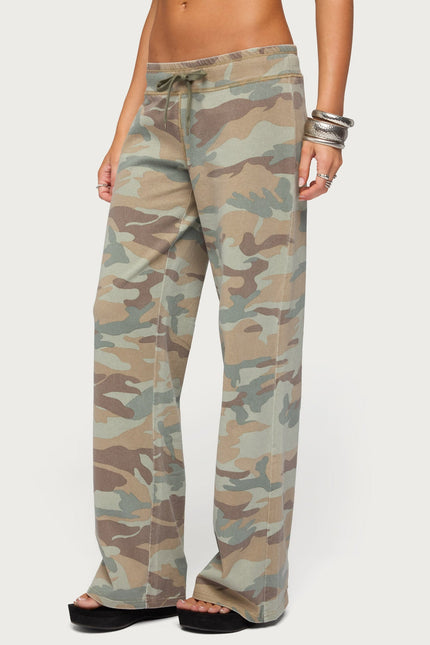 Kenan Straight Leg Camo Sweatpants - Sage