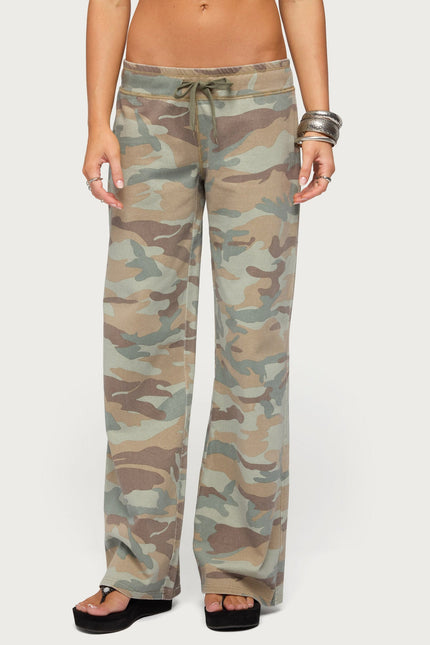 Kenan Straight Leg Camo Sweatpants - Sage