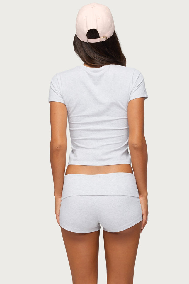 Marleaux Fitted T Shirt - Light Gray Melange