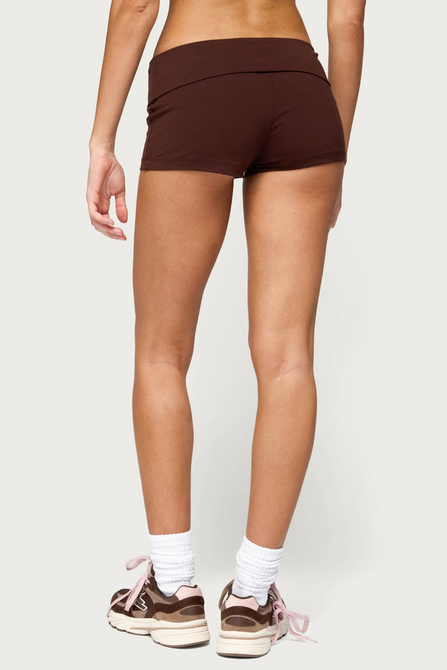 Marleaux Foldover Shorts - Brown