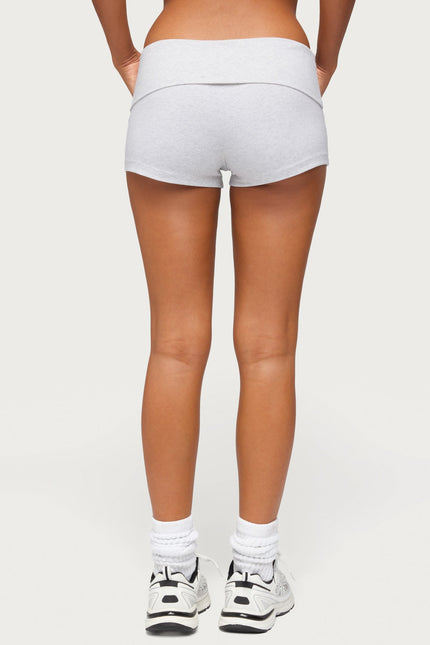Marleaux Foldover Shorts - Light Gray Melange