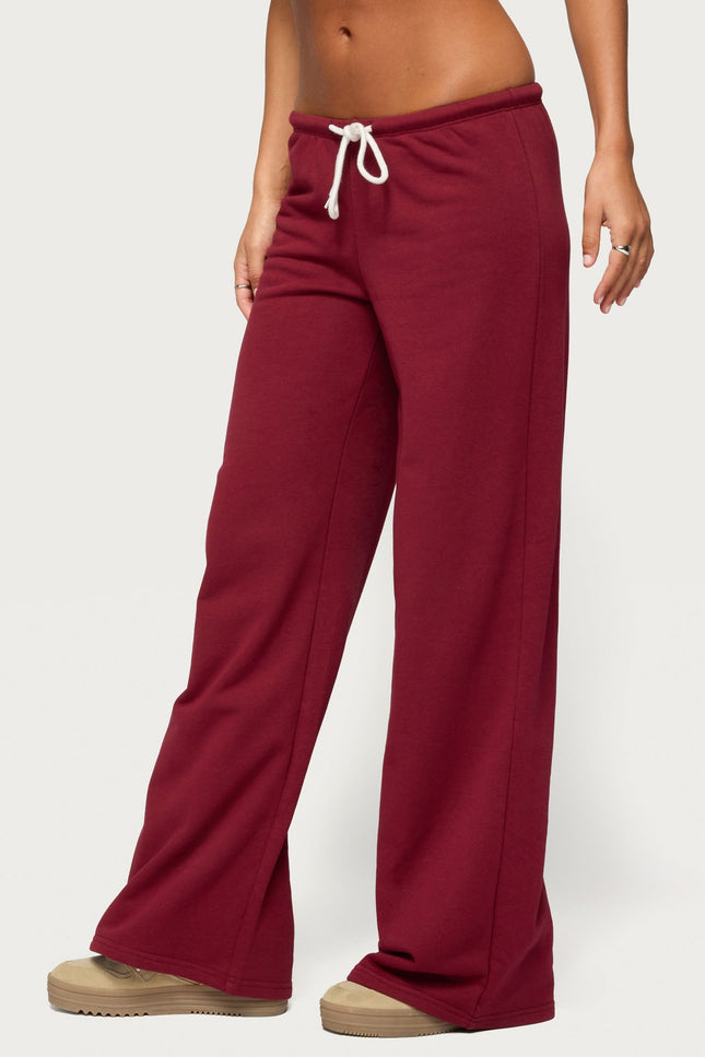 Callista Straight Leg Sweatpants - Burgundy