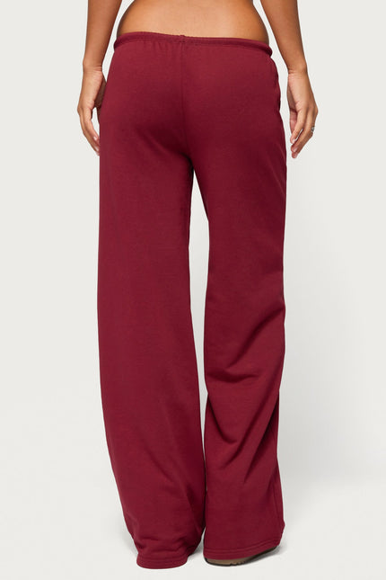 Callista Straight Leg Sweatpants - Burgundy