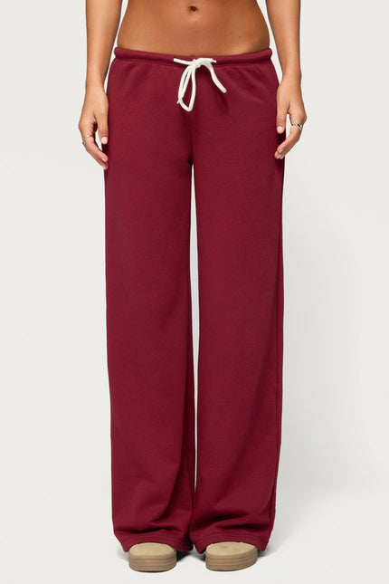 Callista Straight Leg Sweatpants - Burgundy