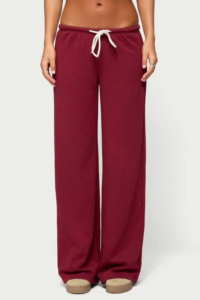 Callista Straight Leg Sweatpants - Burgundy