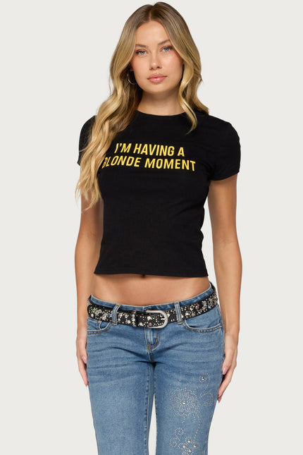 Blonde Moment T Shirt - Black