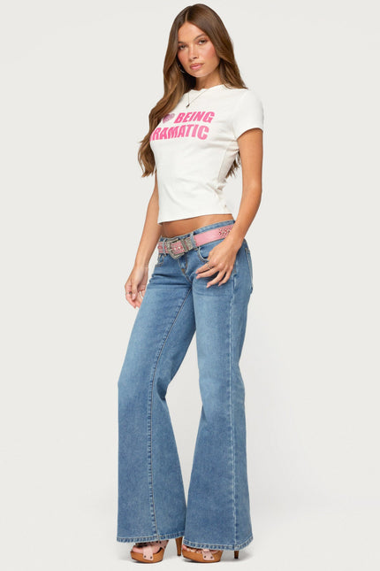 Drama Queen Rhinestone T Shirt - White