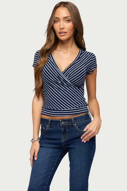Naame Striped Wrap Top
