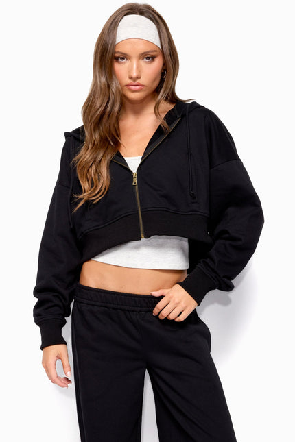 Byrdi Zip Up Hoodie - Black