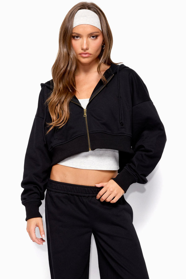 Byrdi Zip Up Hoodie - Black