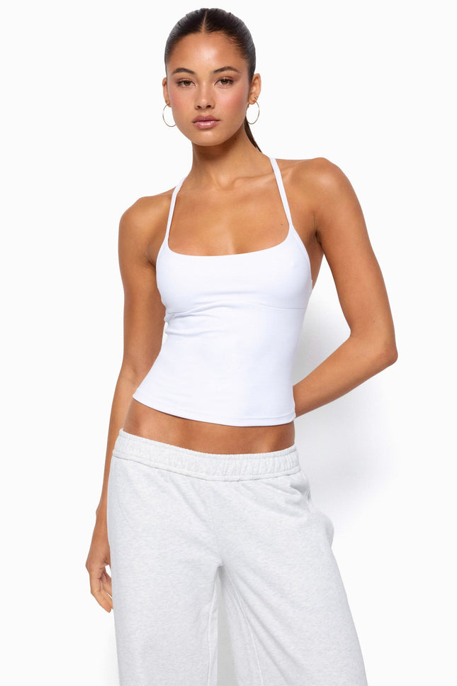 Dafni Scoop Neck Tank Top - White