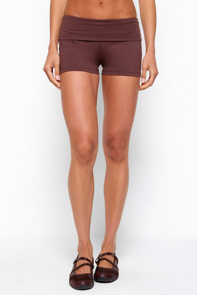 Ambar Contrast Stripe Shorts - Brown