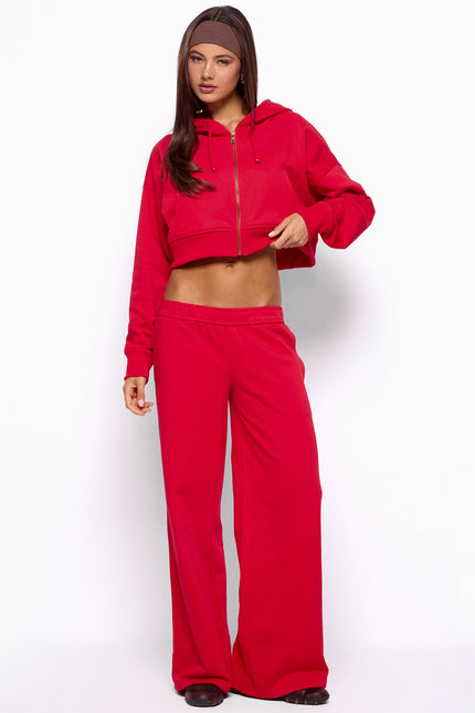 Byrdi Zip Up Hoodie - Red