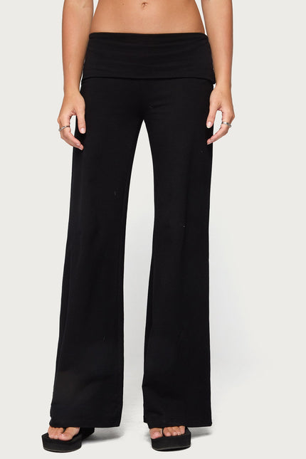 Angel Energy Sequin Foldover Pants - Black