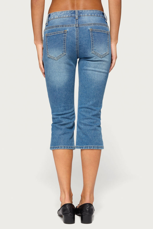 Fifer Low Rise Capri Jeans - Blue Washed