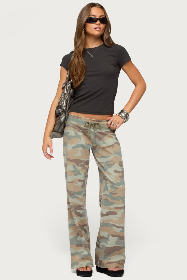 Kenan Straight Leg Camo Sweatpants - Sage