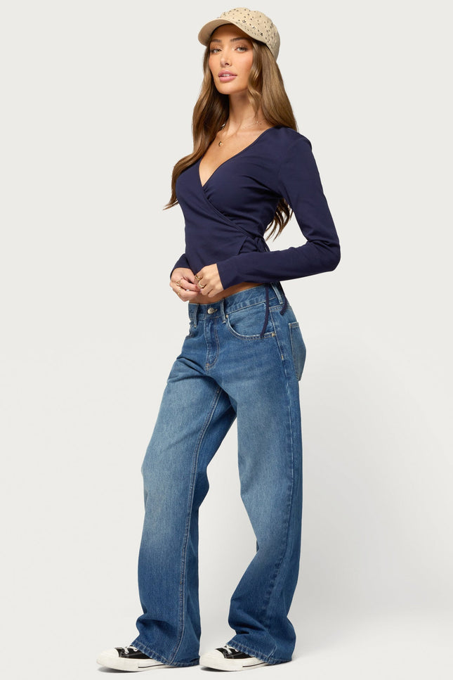 Fonteyn Wrap Top - Navy