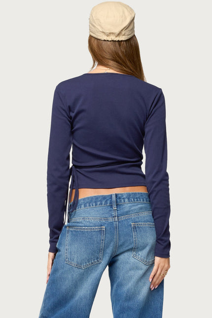 Fonteyn Wrap Top - Navy
