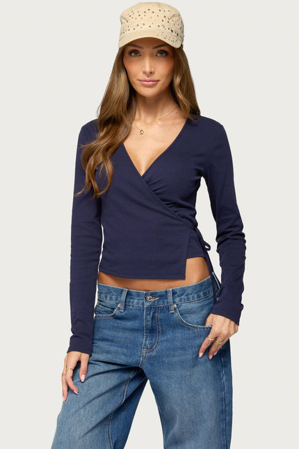 Fonteyn Wrap Top - Navy