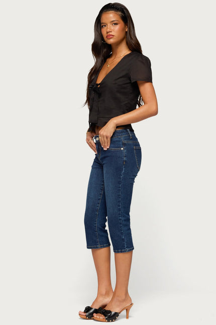 Rhorie Cotton Button Up Top - Black