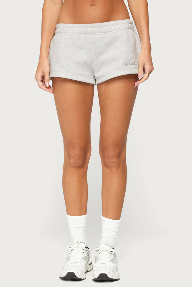 Basic Girl Low Rise Sweat Shorts - Light Gray Melange