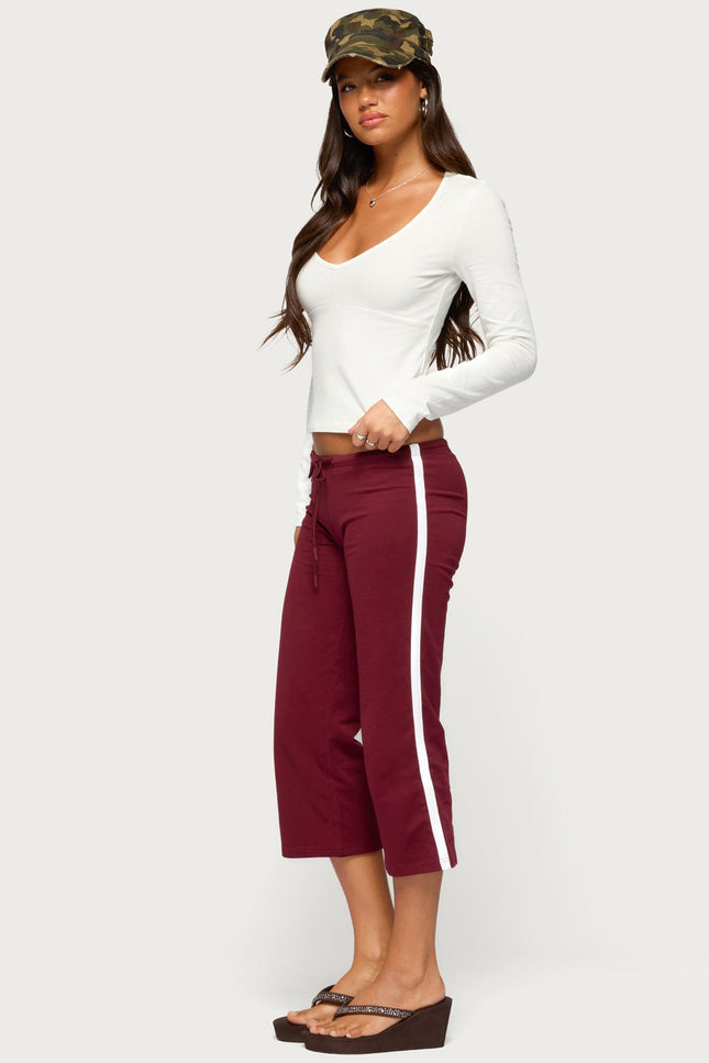 Feva V Neck Long Sleeve Top - White