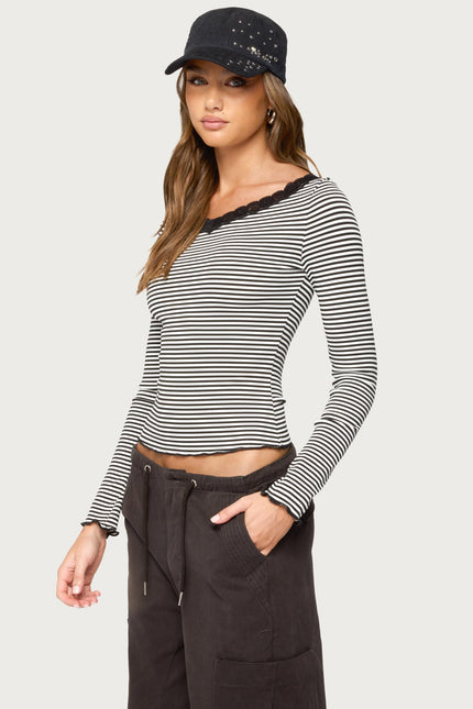 Jaela Lacey Striped Top