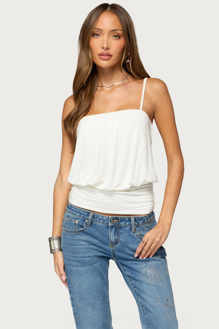 Vali Built In Bra Backless Top - White