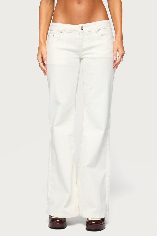 Girla Low Rise Wide Leg Jeans - White